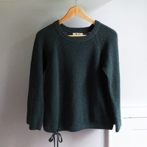 Madewell Green Wafflestitch Sweater